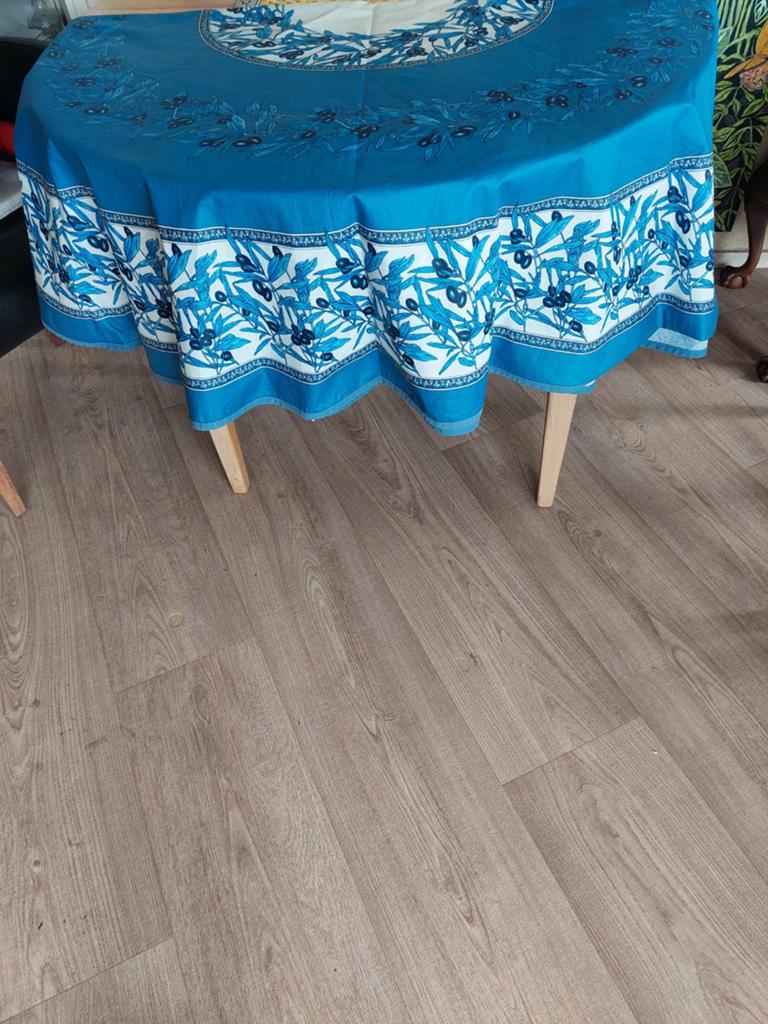 Gecoat tafelkleed - Afneembaar en wasbaar op 40C, Huis en Inrichting, Tafelkleden, Gebruikt, Rond, Binnen, Ophalen of Verzenden