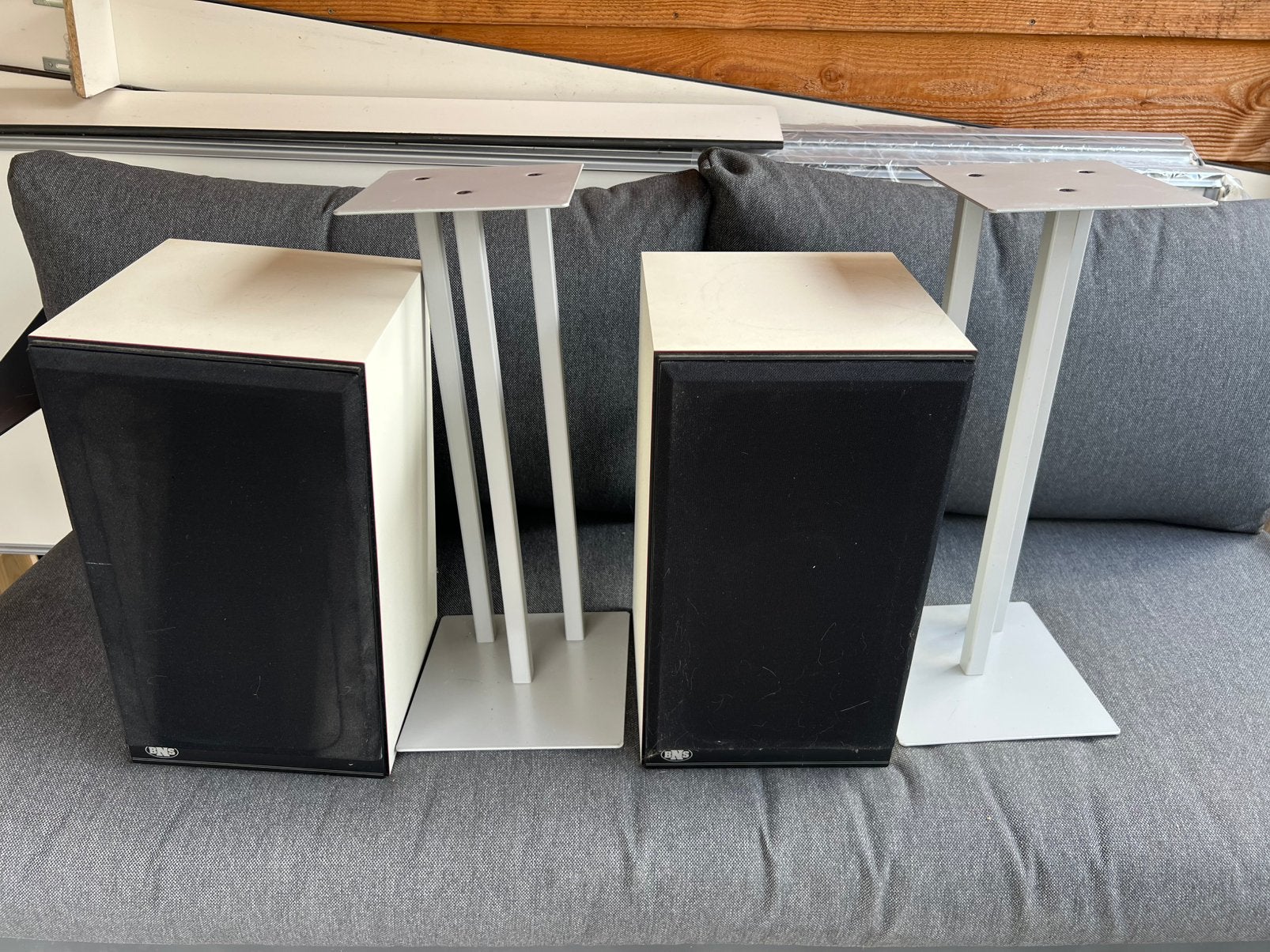 Muziek boxen plus staanders bns. Speakers, Overige merken, Stereo speakers, Gebruikt, Ophalen of Verzenden