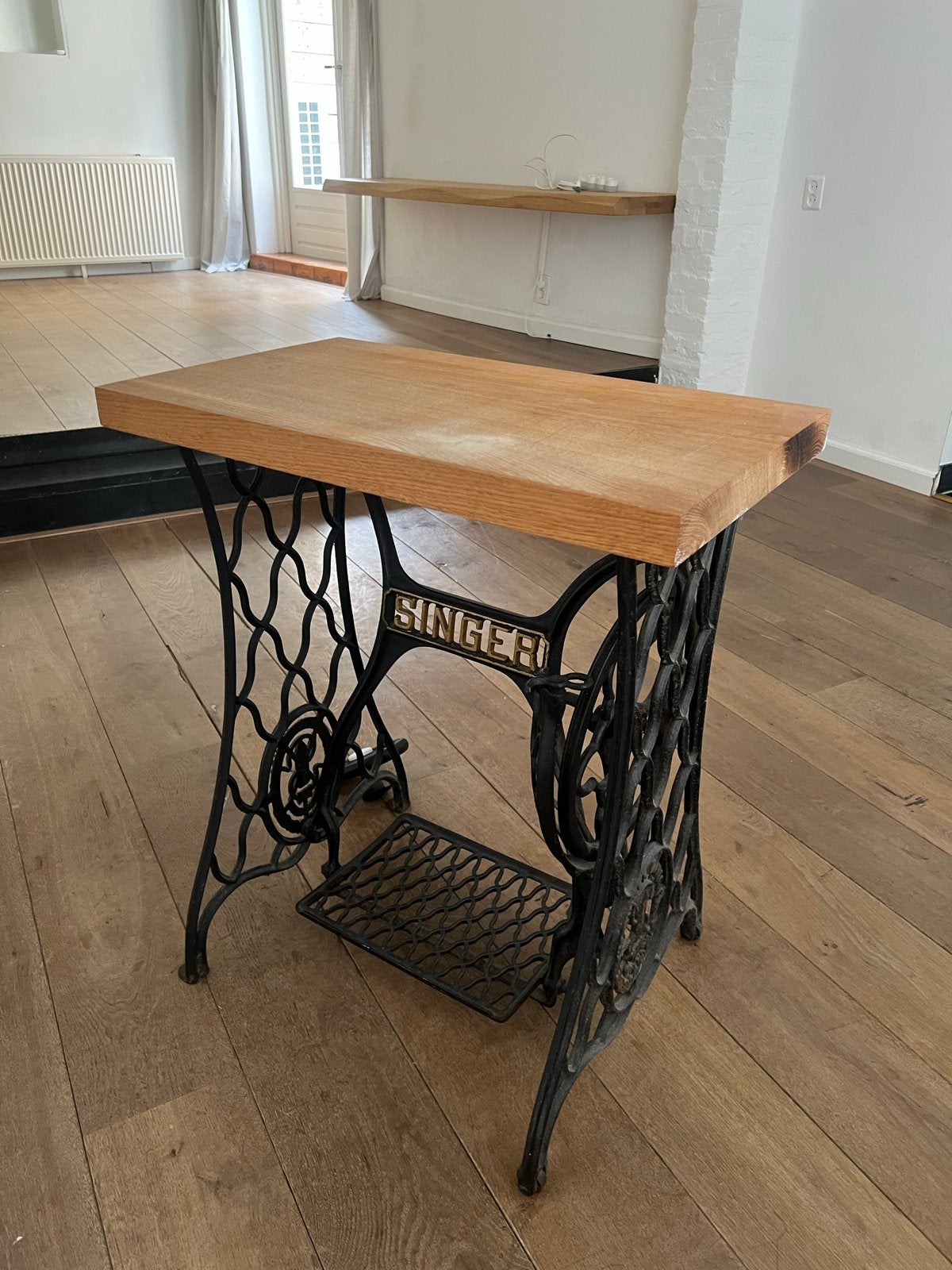 Vintage Singer Naaimachine Onderstel met Houten Blad, Ophalen