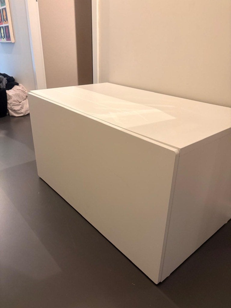 2x SMÅSTAD Speelgoedkist met bank, wit/wit, Kast, Zo goed als nieuw, 75 tot 100 cm, Minder dan 50 cm