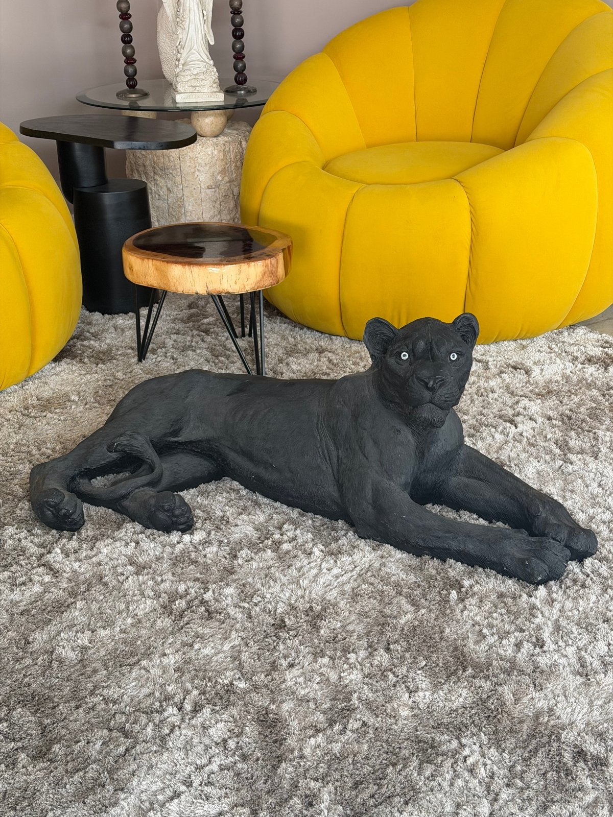 KARE Design Zwarte Lion Beeld, Zwart, Overige materialen, Ophalen of Verzenden, Zo goed als nieuw