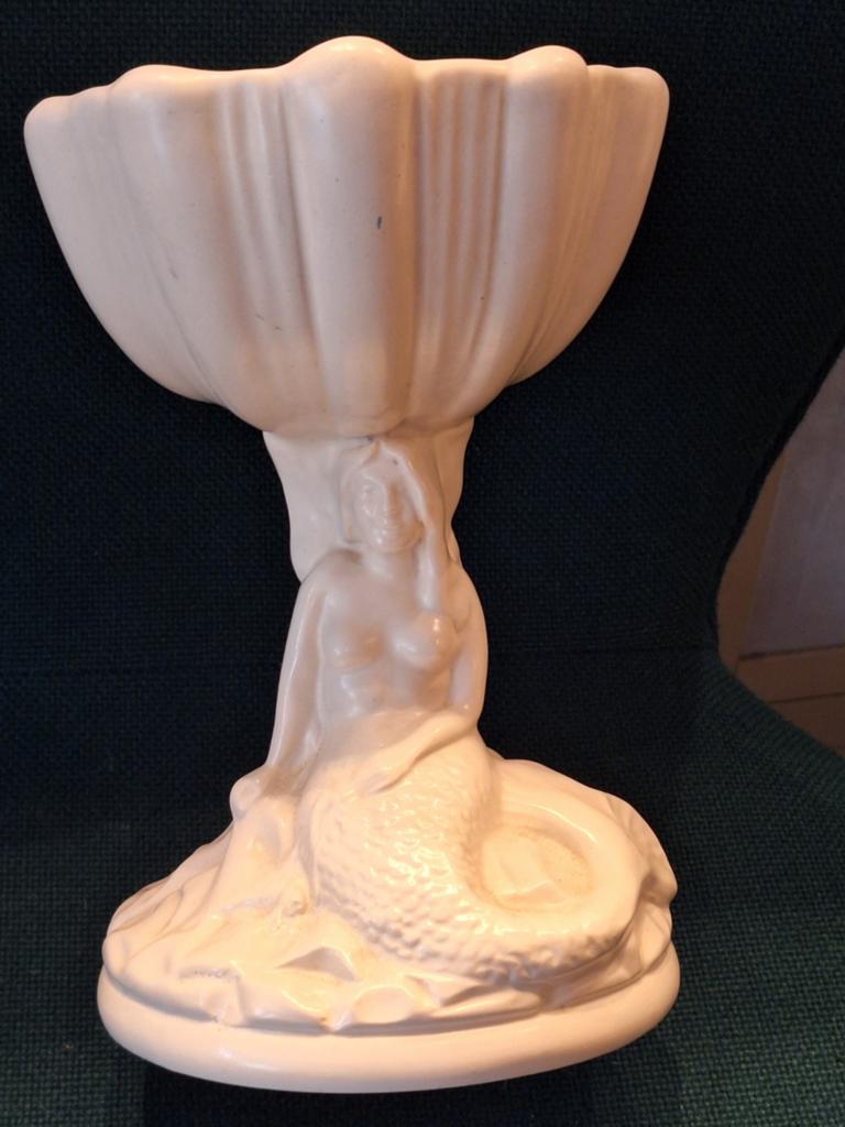 Witte Plateel Schaal met Zeemeermin, Ophalen of Verzenden