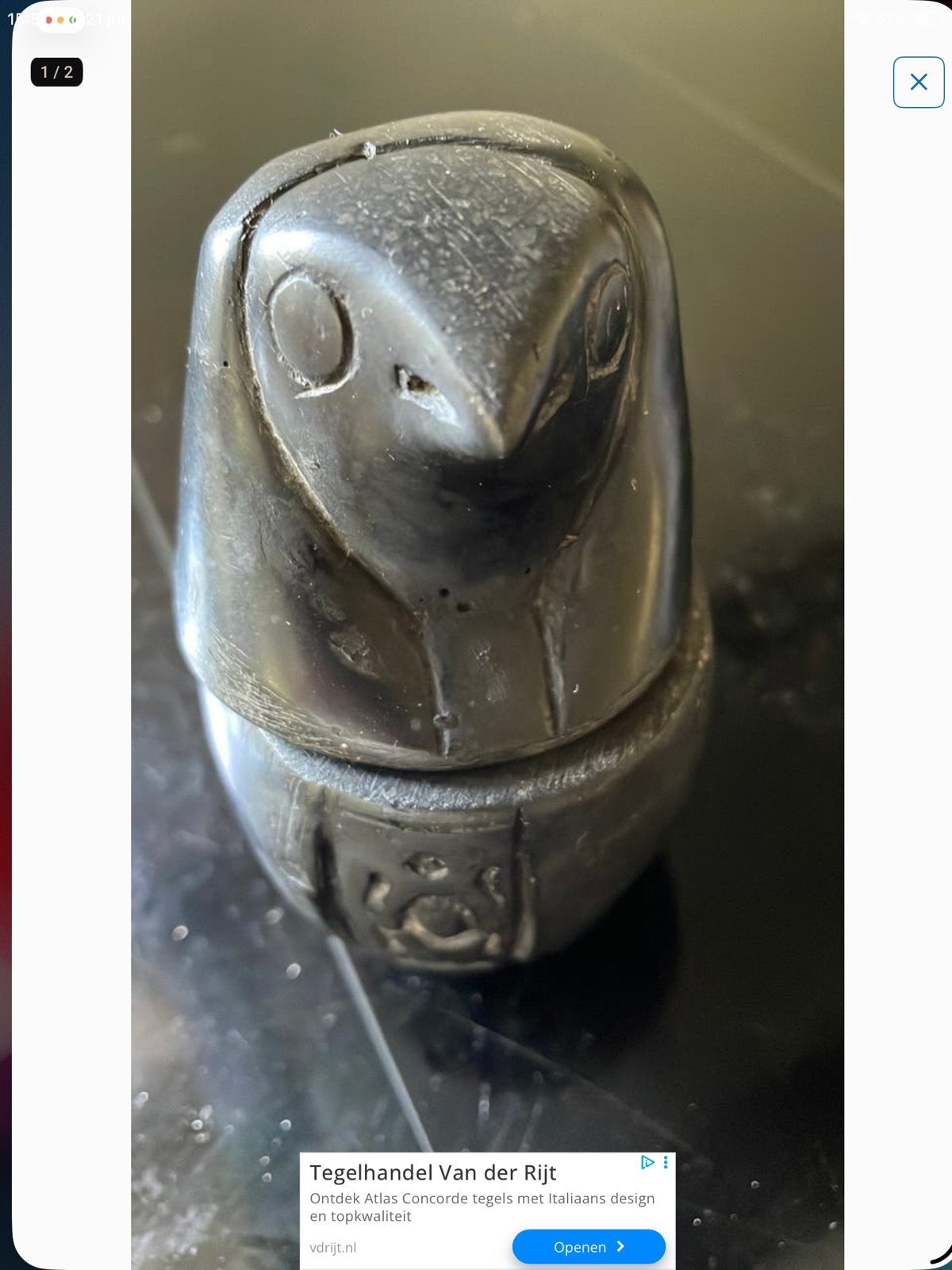 Egyptische Valk Canoop - Antiek Decoratief Beeldje, Ophalen of Verzenden