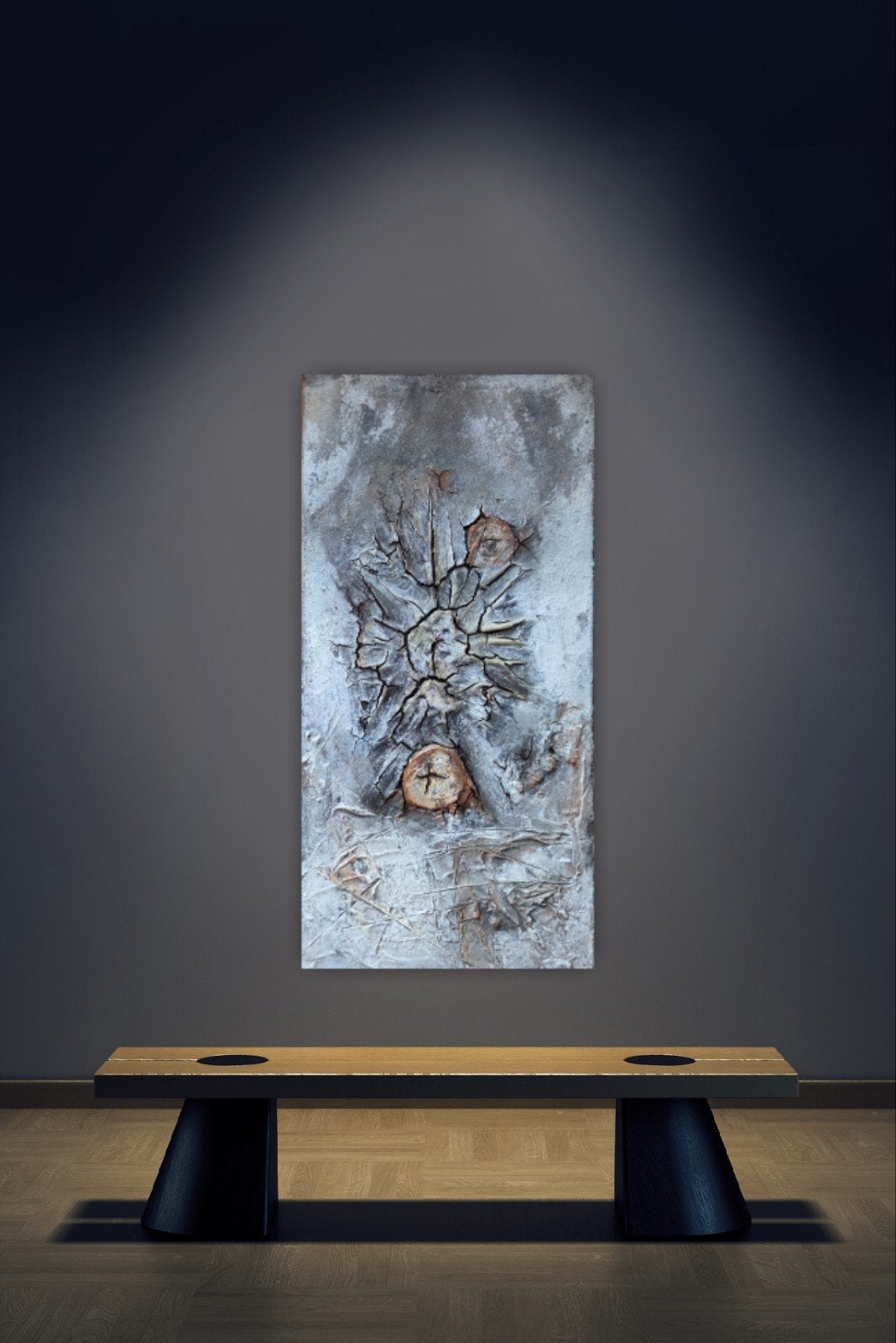 Abstracte textuur kunst: Grijs en aards en stoer, Ophalen of Verzenden