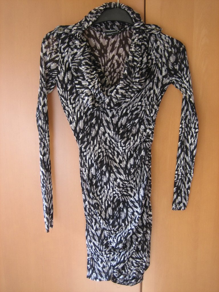 Prachtig speels tuniek-jurkje EXPRESSO 36-38 snazzeys, Zwart, Zo goed als nieuw, Maat 36 (S), Boven de knie