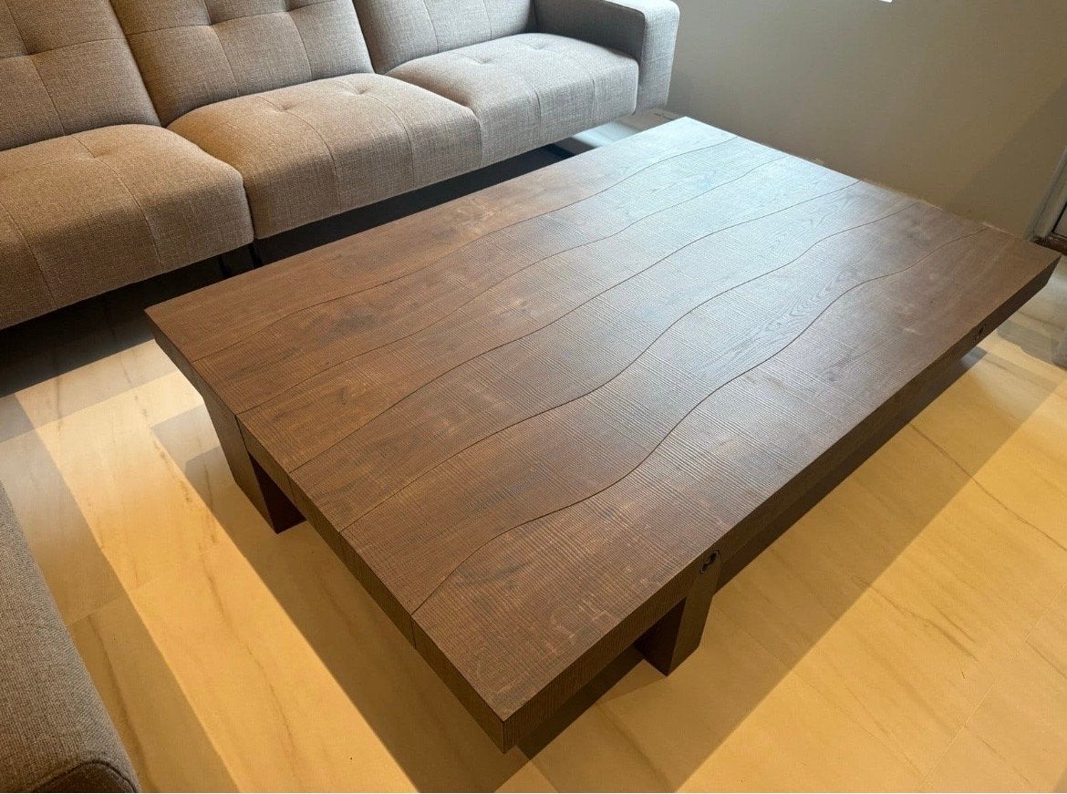 Linteloo design houten salontafel, Ophalen, 100 tot 150 cm, Zo goed als nieuw, 150 tot 200 cm