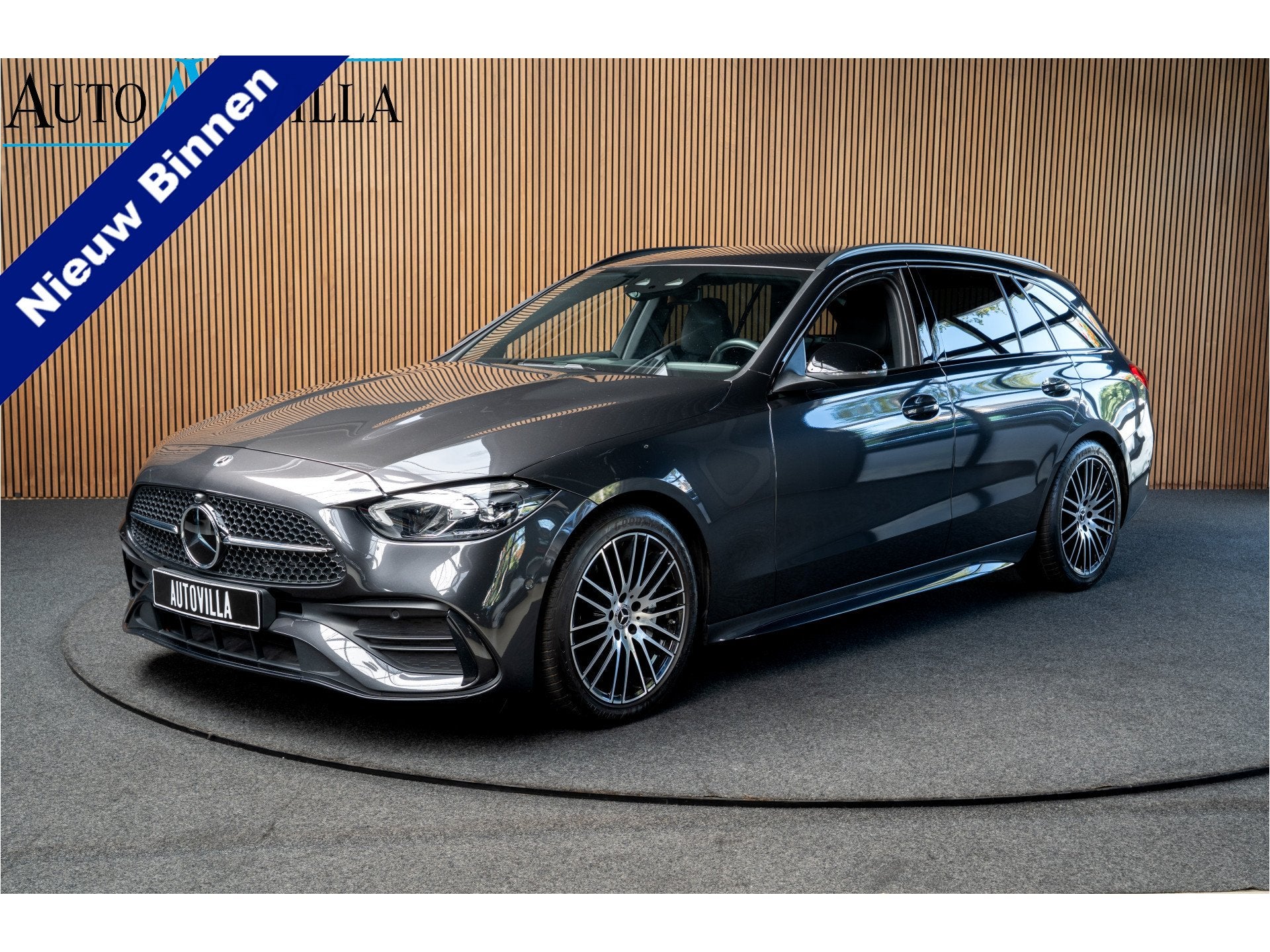 Mercedes-Benz C-Klasse Estate 180 AMG Line Leer Camera Navi, Automaat, Dealer onderhouden, Gebruikt, Zwart