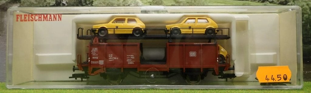 Fleischmann wagon 5827 met 4 postauto's nieuw, Gelijkstroom, Fleischmann, Ophalen of Verzenden, Nieuw