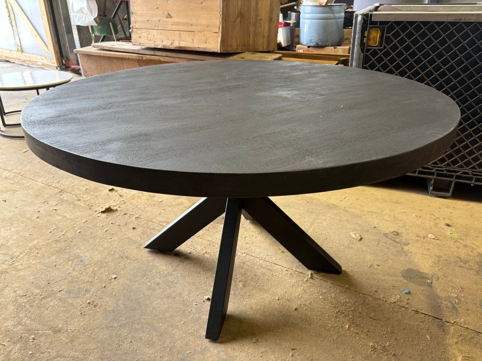 Denver Ronde Eettafel Black – 140 cm, Huis en Inrichting, Tafels | Eettafels, Ophalen, Nieuw, Rond, 100 tot 150 cm