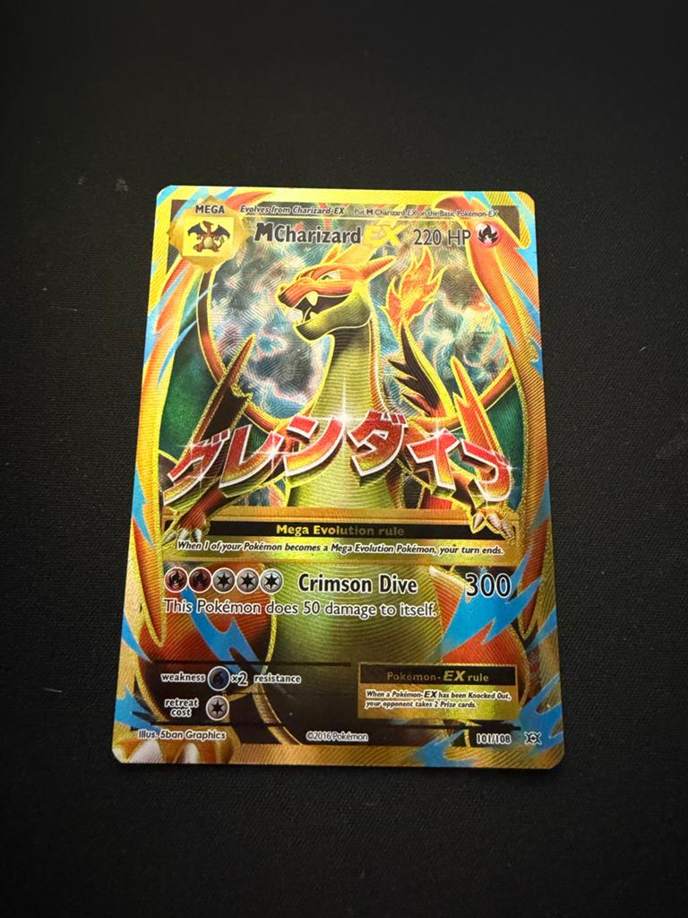 M Charizard EX 101/108 Pokémon Kaart, Ophalen of Verzenden, Zo goed als nieuw, Losse kaart