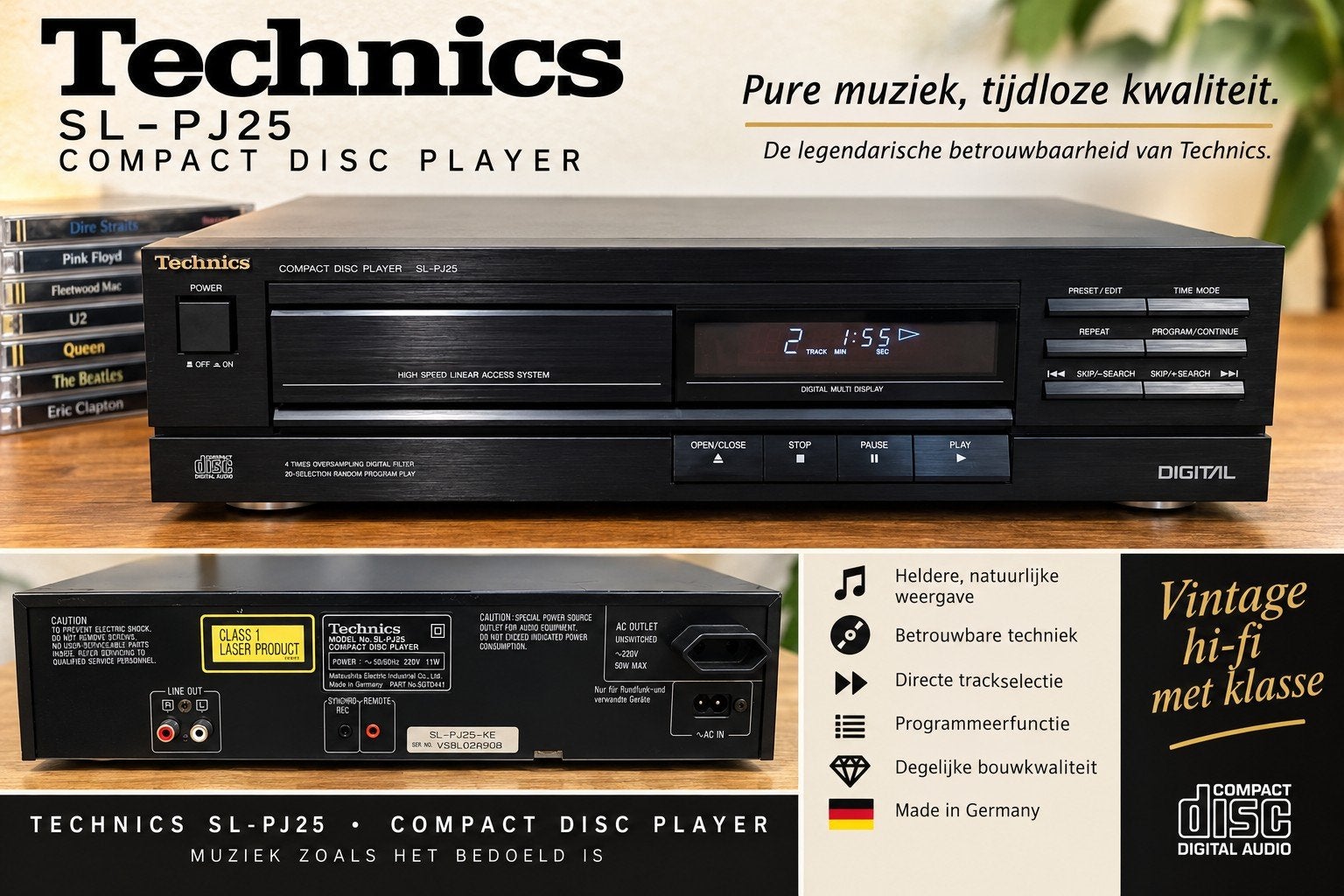 Technics SL-PJ25 vintage midi Technics CD speler, Audio, Tv en Foto, Gebruikt, Info@technics.com, Ophalen of Verzenden, Technics