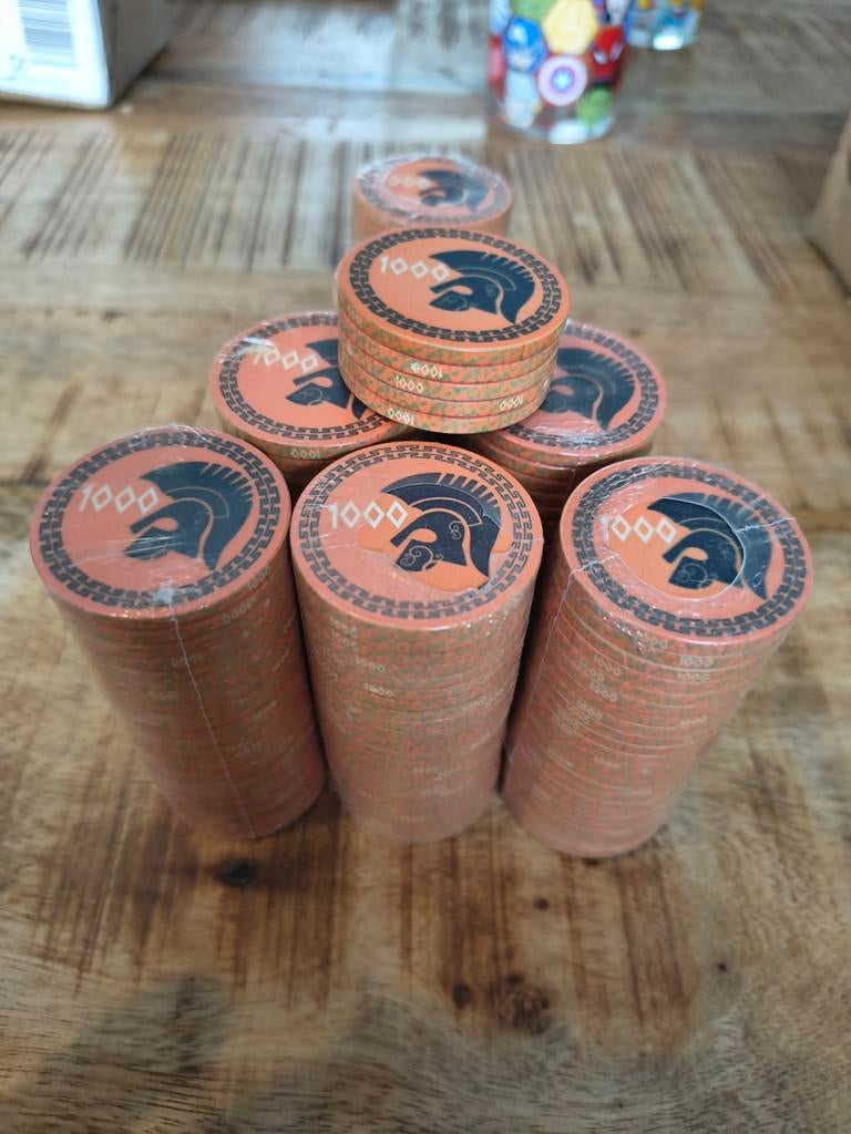 180 stuks keramische Gladiator pokerchips waarde 1000, Ophalen of Verzenden, Nieuw