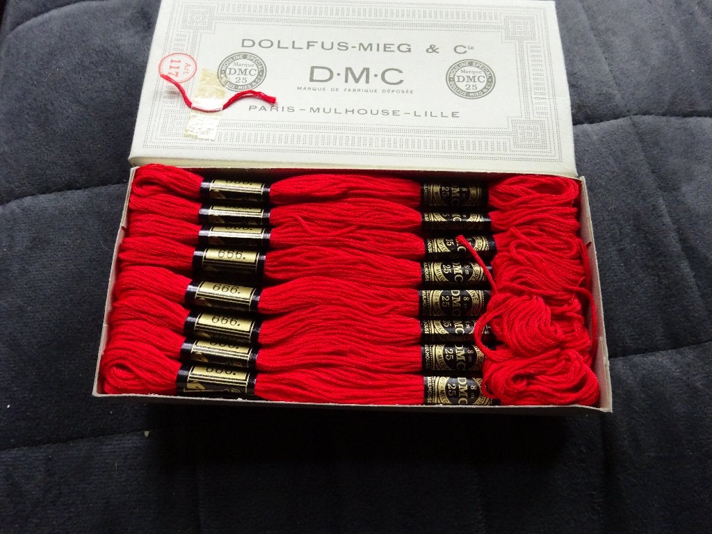 DMC Mouliné borduur garen, kleur rood 666, Verzenden, Nieuw, Handborduren, Borduurgaren of Zijde