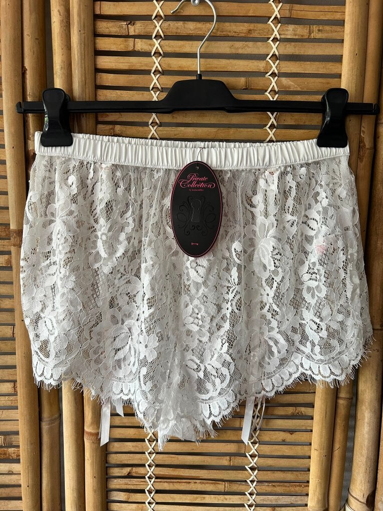 Hunkemöller Private Short Lace Arabella Jarretels L, Hunkemöller, Ophalen of Verzenden, Wit, Broekje of Short