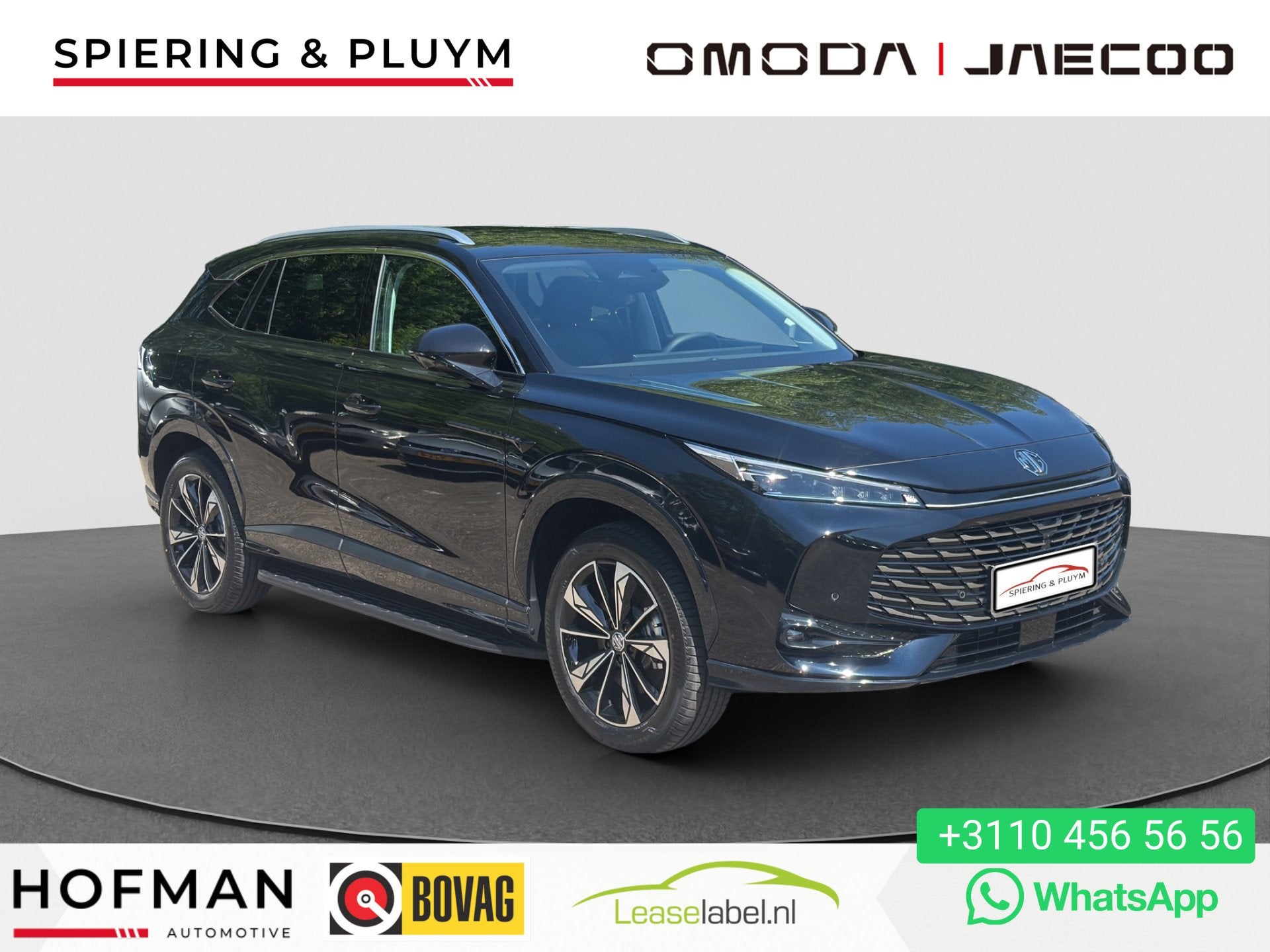 MG MG HS PHEV 1.5 Luxury | 90 KM elektrisch | Elektr. A. Kle, 4 cilinders, Zwart, Bedrijf, Nieuw