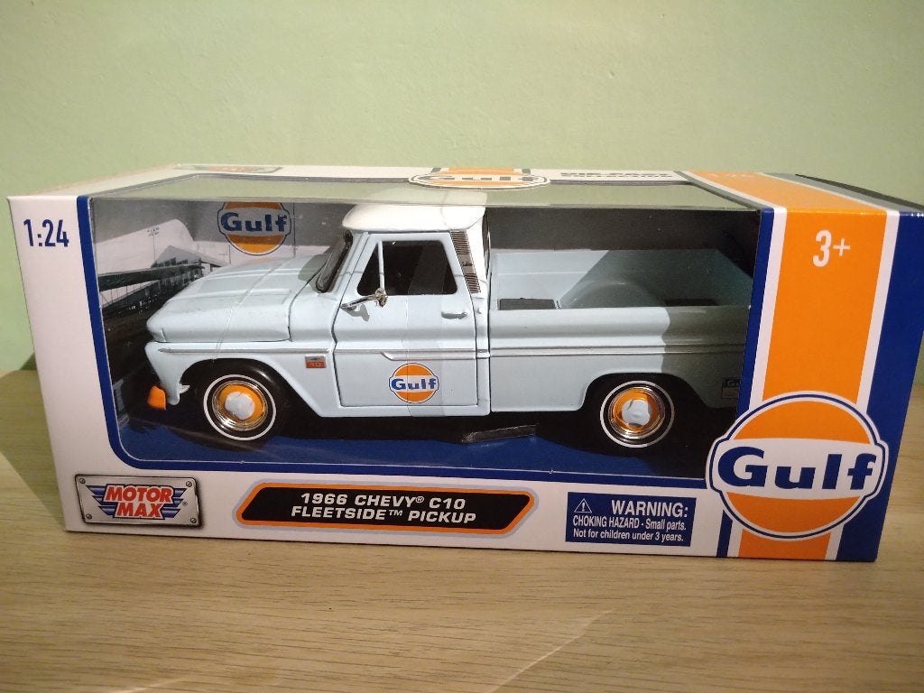 1966 Chevrolet C10 Fleetside Pick Up Gulf 1:24 Motor Max, Hobby en Vrije tijd, Modelauto's | 1:24, Ophalen of Verzenden, Nieuw