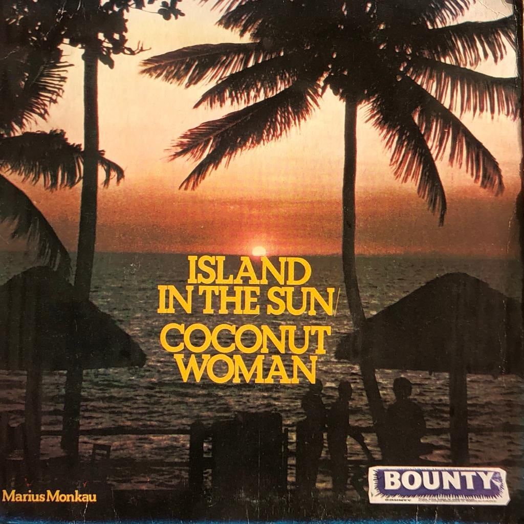 1977    Marius Monkau      Island In The Sun (Bountyreclame), Verzenden, 7 inch, Single, Zo goed als nieuw