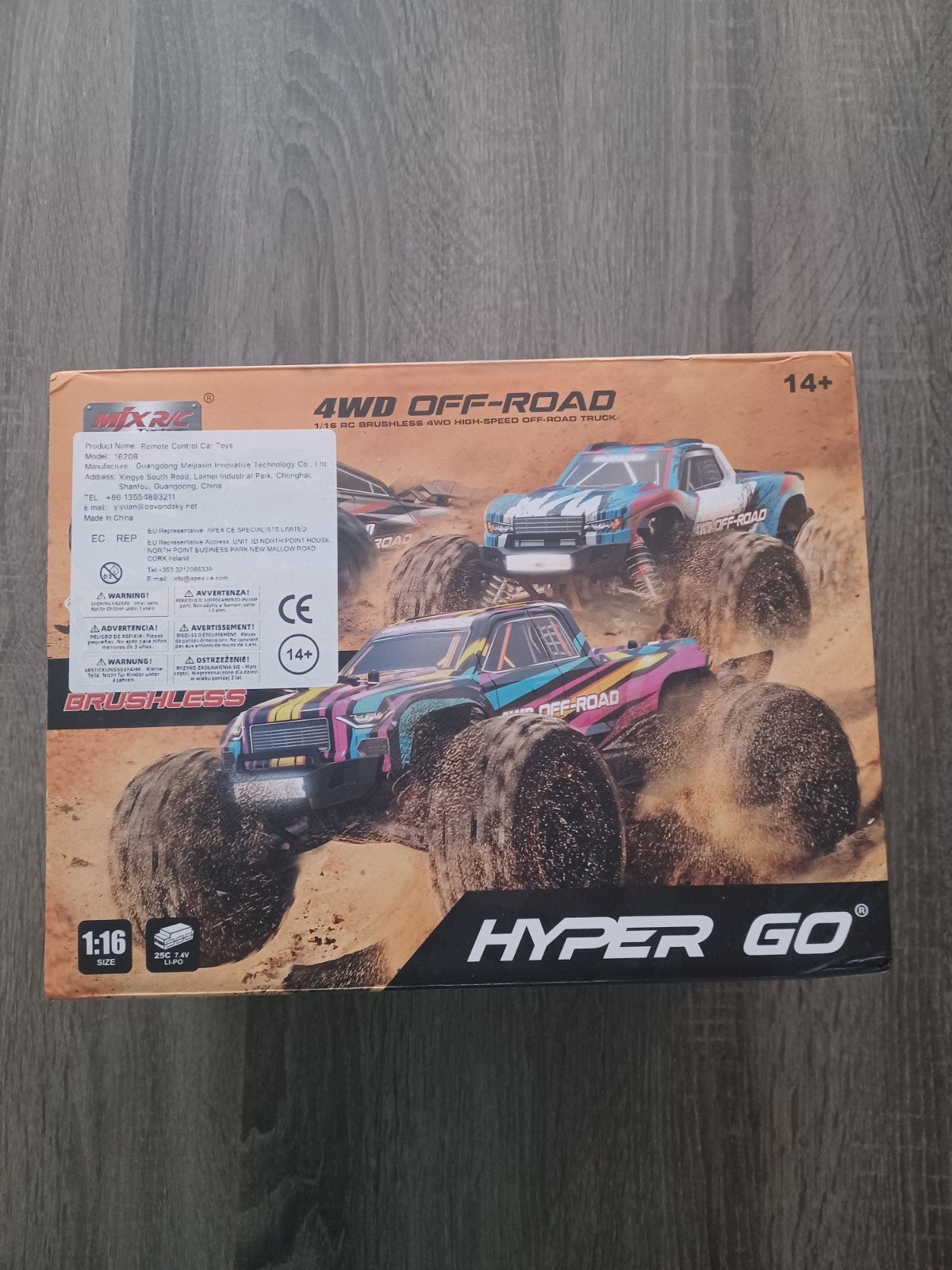 MJX HYPERGO 16208 RC Auto 1:16 - Nieuw in doos, Auto offroad, Nieuw, Schaal 1:16, RTR (Ready to Run)
