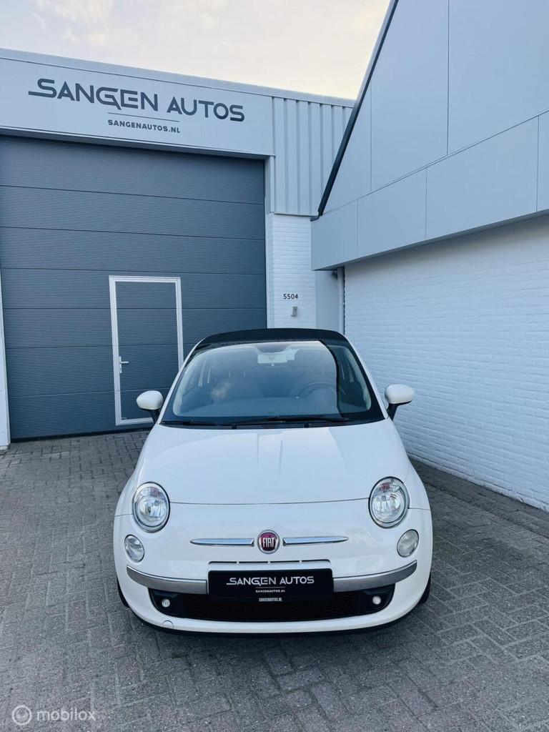 Fiat 500 1.2 Lounge Cabrio 16 inch Airco, Euro 5, Gebruikt, 4 cilinders, Wit