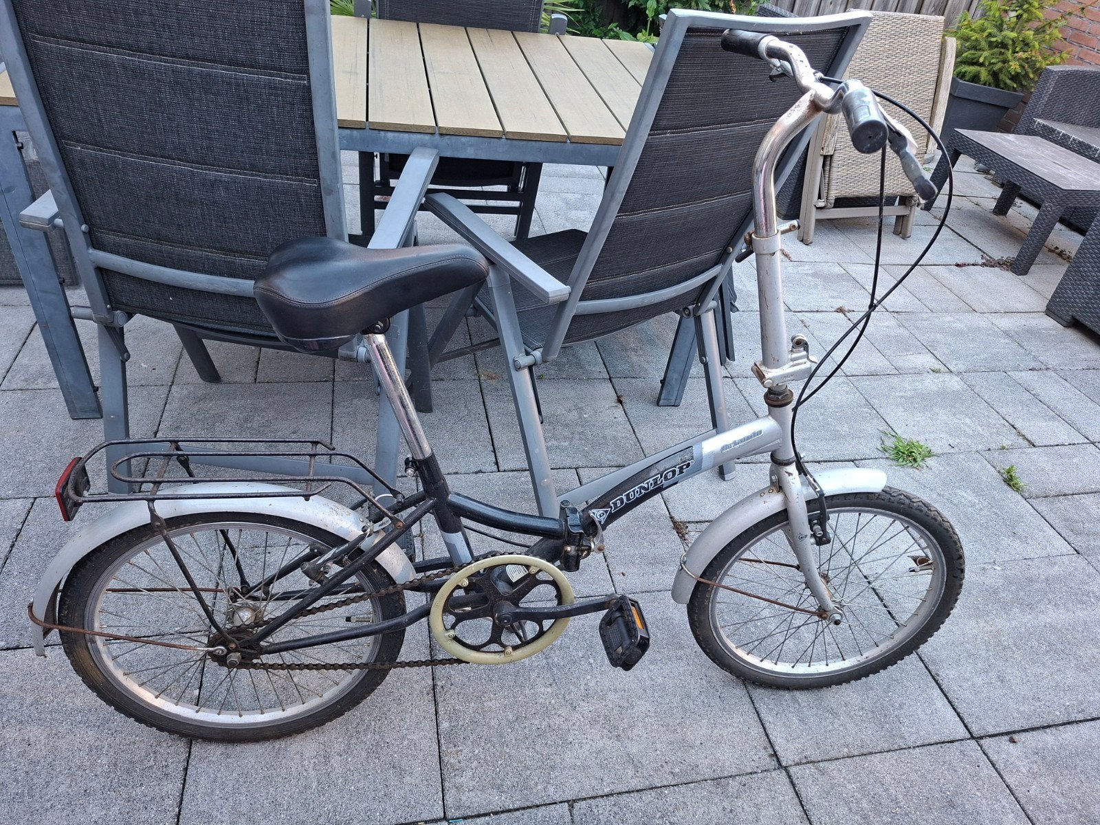 Dunlop vouwfiets grijs, Gebruikt, 16 tot 18 inch, Deels opvouwbaar, Schijfrem