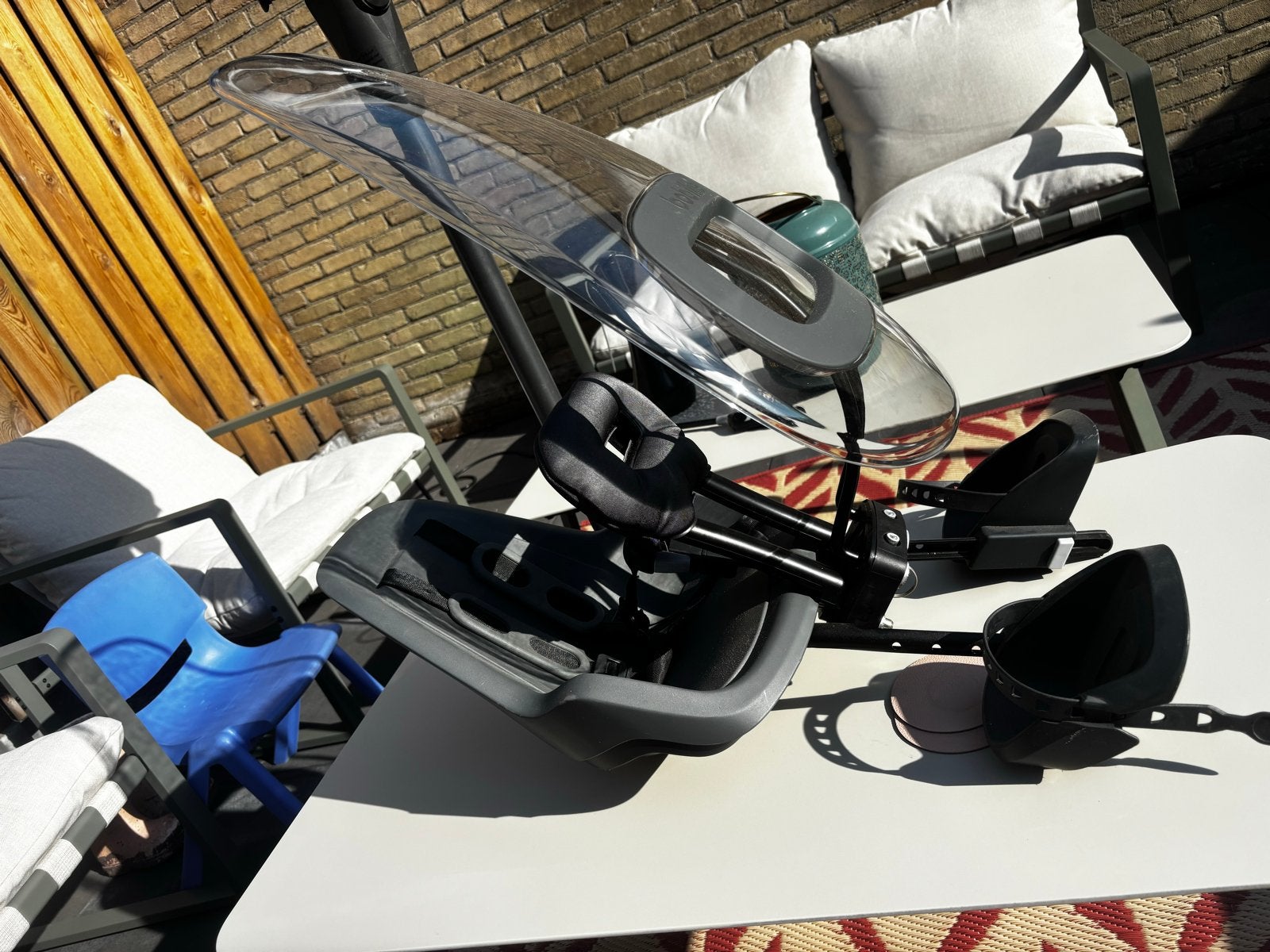 Bobike Mini ONE Urban fietszitje met windscherm, Ophalen, Voetsteuntjes, Zo goed als nieuw, Voorzitje