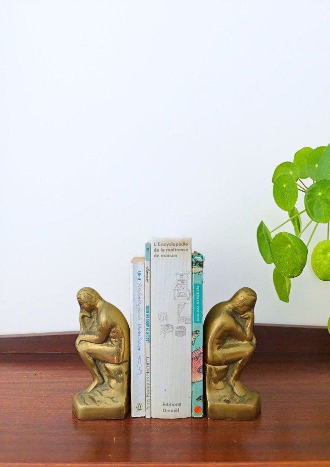 Set massief messing Le Penseur Boekensteunen - Auguste Rodin, Verzenden