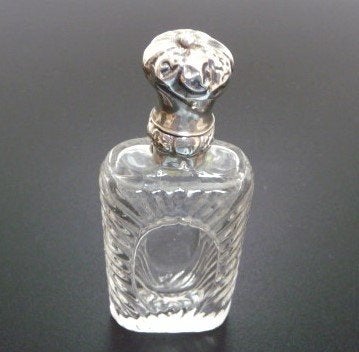 Parfumflesje kristal met zilveren dop, Ophalen of Verzenden