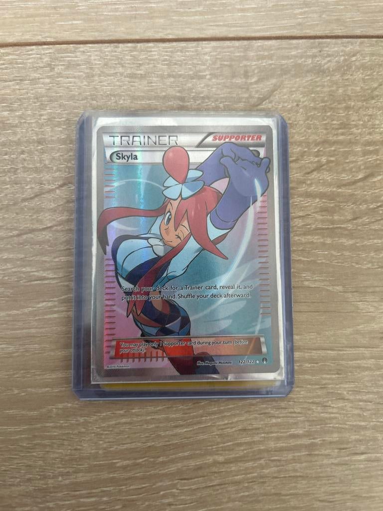Pokémon Skyla Full Art Trainer Kaart (XY Breakpoint 122/122), Ophalen of Verzenden, Zo goed als nieuw, Losse kaart, Foil