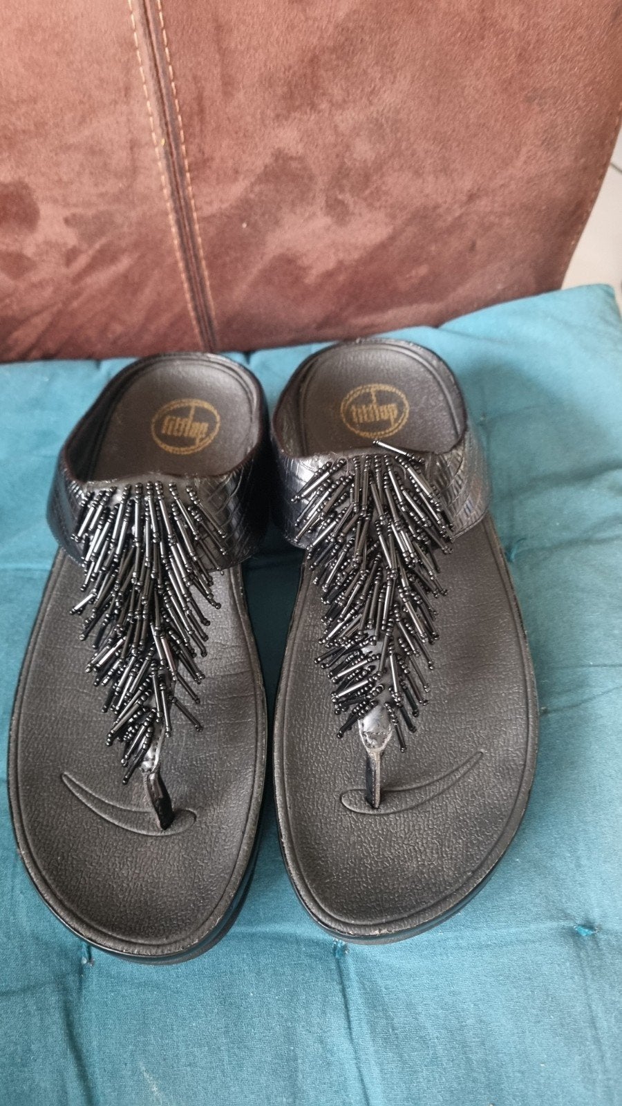 FitFlop sandalen met kralen, maat 40, Slippers, Verzenden, Zwart, FitFlop