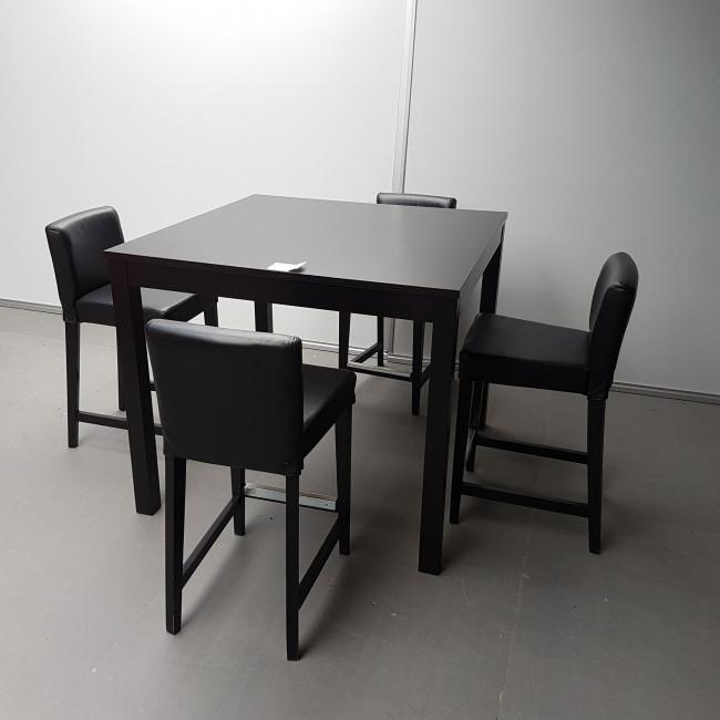 IKEA BJURSTA Bartafel met 4 HENRIKSDAL barkrukken, Huis en Inrichting, Ophalen, 100 tot 150 cm, Vierkant, 50 tot 100 cm