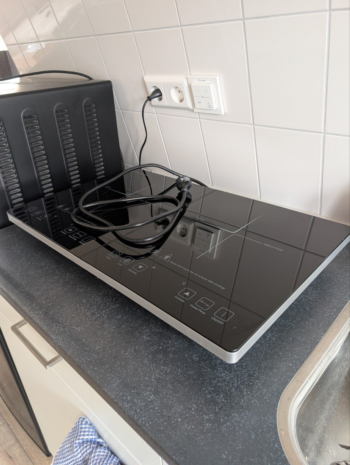 KitchenBrothers 2-pits vrijstaande inductiekookplaat - 3500W, Witgoed en Apparatuur, Ophalen, 3 kookzones of minder, Zo goed als nieuw