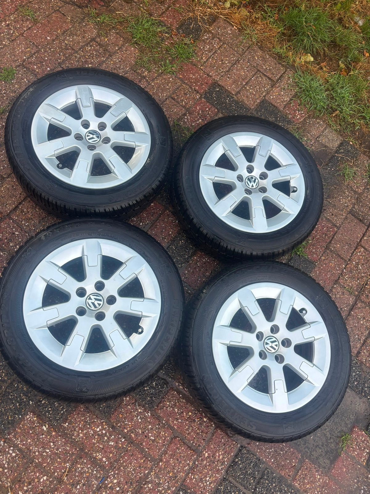 Setje groenland volkswagen polo blue motion velgen, Ophalen, Gebruikt, 15 inch, Banden en Velgen