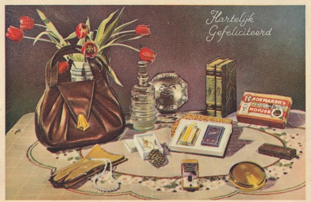 HAAGSE HOPJES CADEAU ,S UIT 1954 ZEER MOOIE OUDE KAART KN241, Ophalen of Verzenden, 1940 tot 1960, Gelopen, Overige thema's