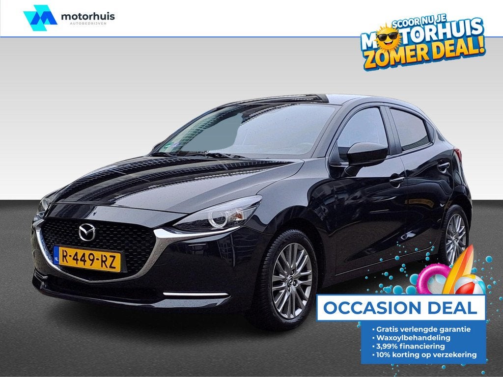 Mazda 2 1.5 SKYACTIV-G 90PK LUXURY NAVI CAMERA HUD LED ECC N, Auto's, Mazda, Bedrijf, Te koop, Apple Carplay, Dodehoekdetectie
