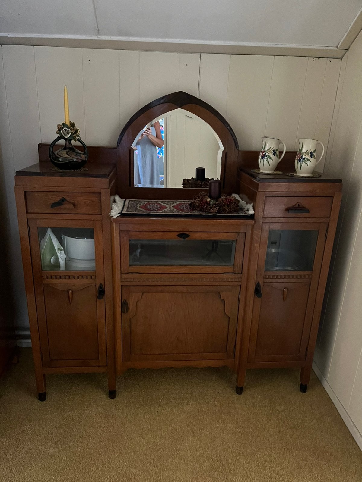 Antiek dressoir uit de jaren 1920/1930, Ophalen, Gebruikt, 25 tot 50 cm