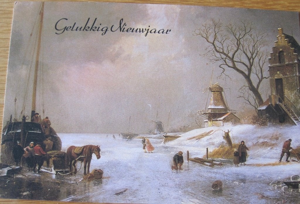 Gelukkig nieuwjaar - winterlandschap van Charles Leickert, Ophalen of Verzenden, 1980 tot heden, Gelopen, Seizoenen