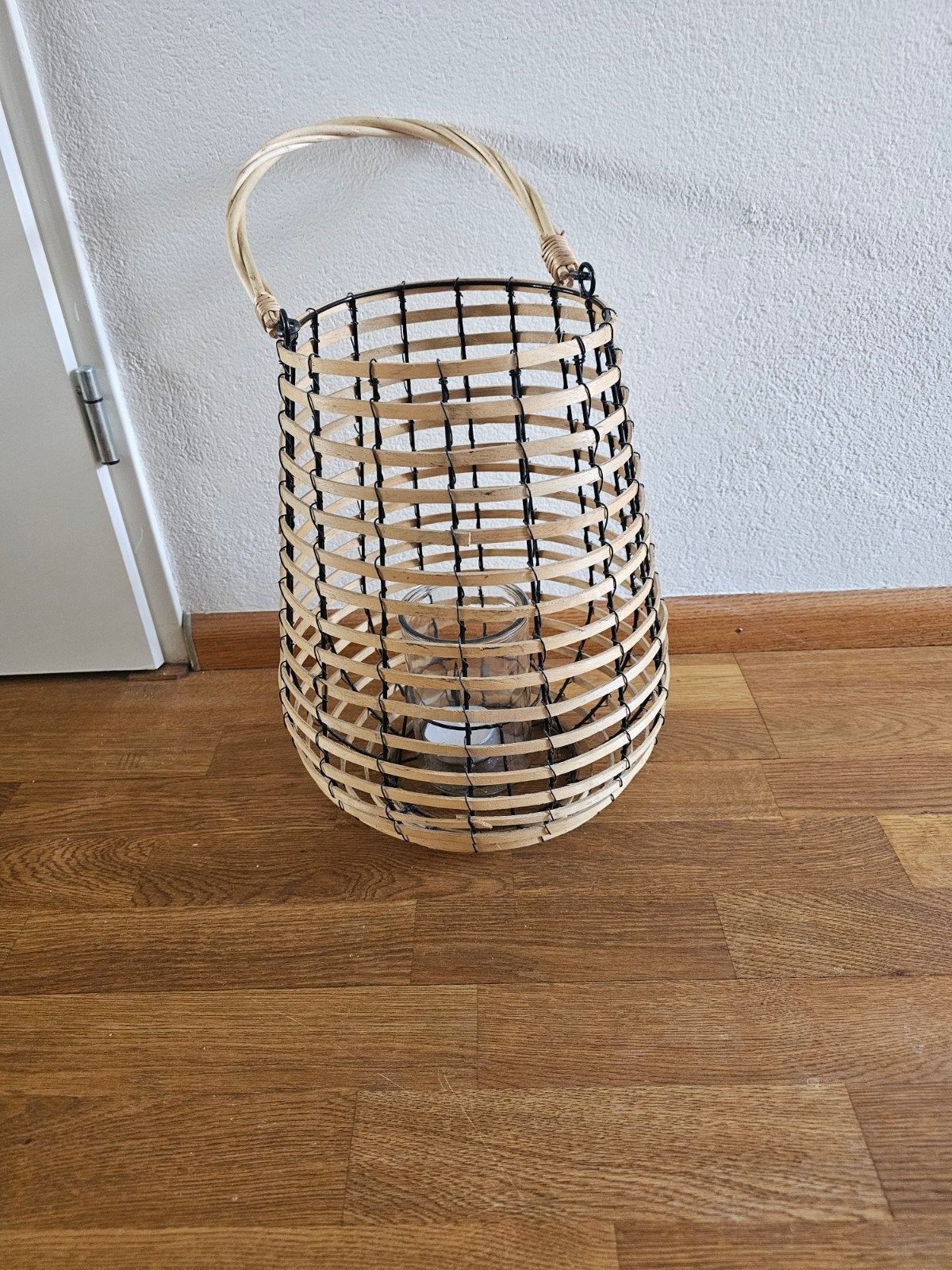 Mand met kaars decoratie, Ophalen, Overige materialen, Minder dan 25 cm