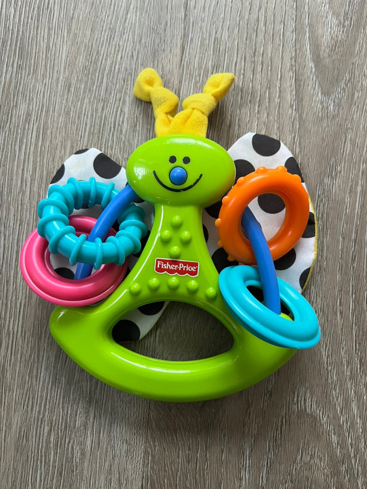 Fisher-Price Vlinder Rammelaar Bijtspeeltje, Kinderen en Baby's, Speelgoed | Fisher-Price, Ophalen of Verzenden, Gebruikt, Rammelaar