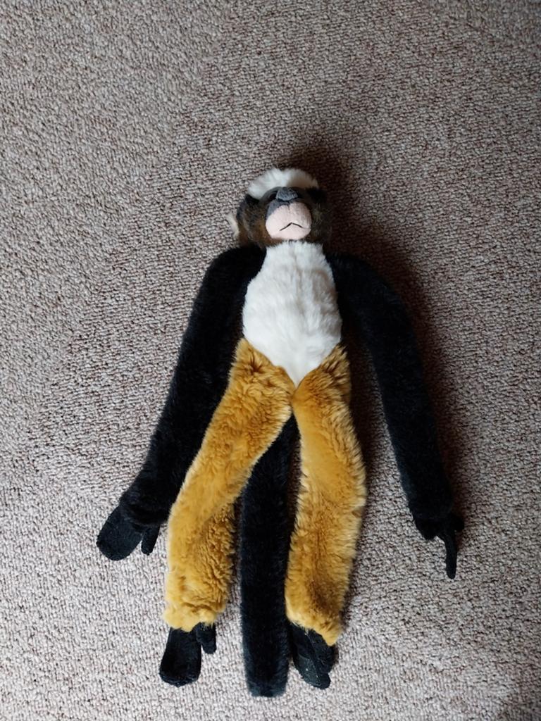 Knuffel pluche aap met klitteband, Ophalen of Verzenden, Overige typen