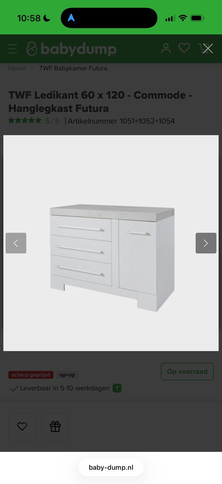 Tegen elk aannemelijk bod! Commode + kast Futura (babydump), Ophalen, Zo goed als nieuw