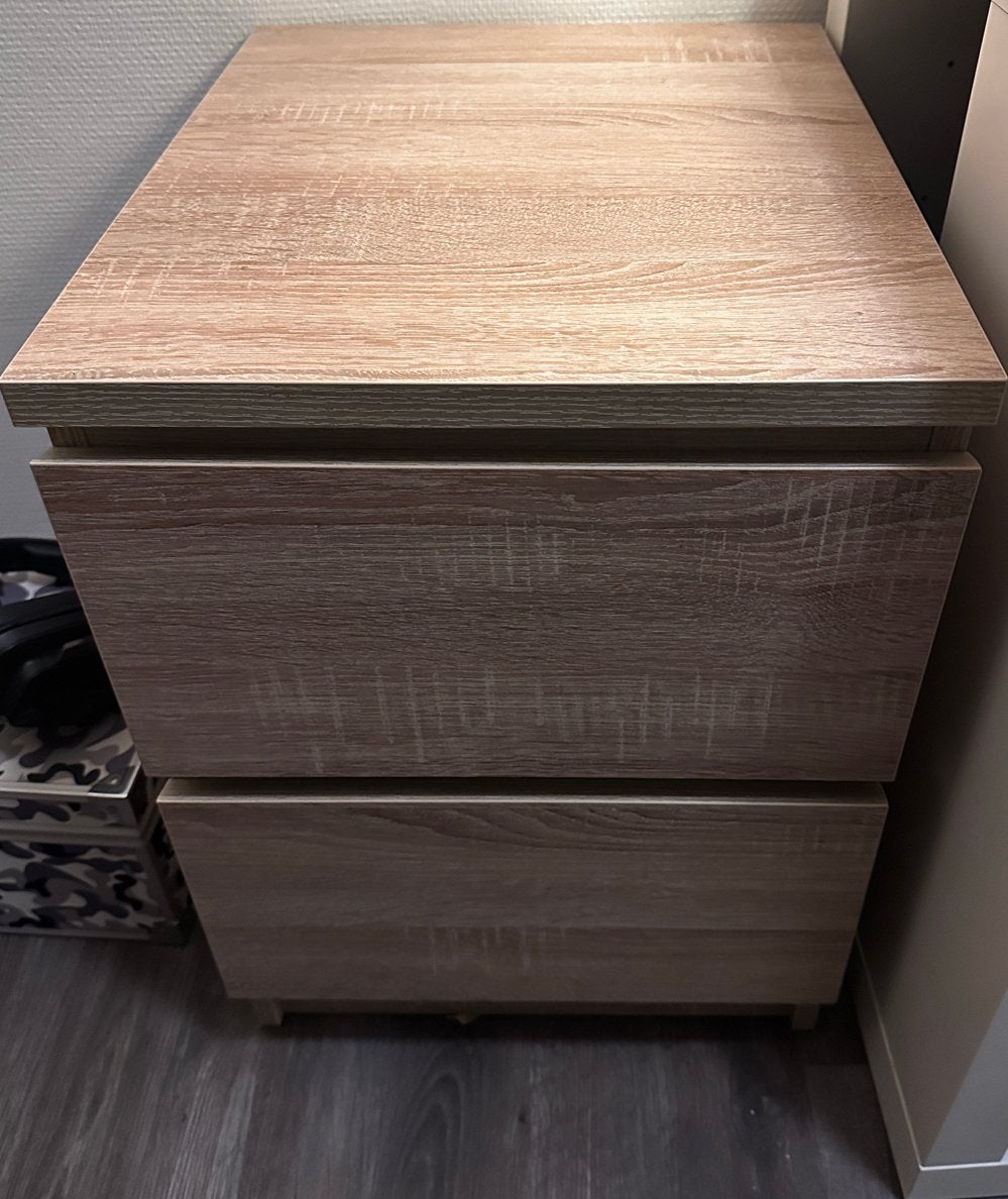 Ikea Malm ladekast met 2 lades - zo goed als nieuw, Huis en Inrichting, Ophalen, Minder dan 50 cm, 1 of 2 laden, Zo goed als nieuw
