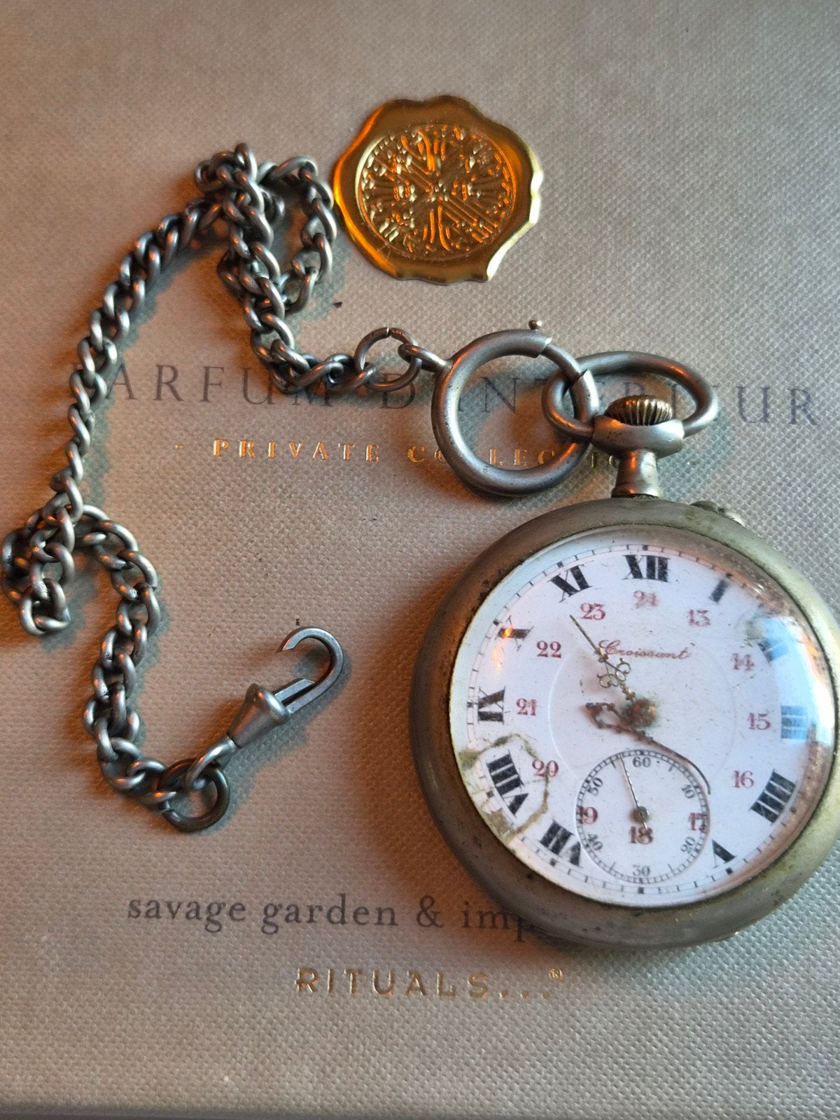 Oud zakhorloge van Croissant - loopt niet, Overige merken, Overige materialen, Zakhorloge, Ophalen of Verzenden