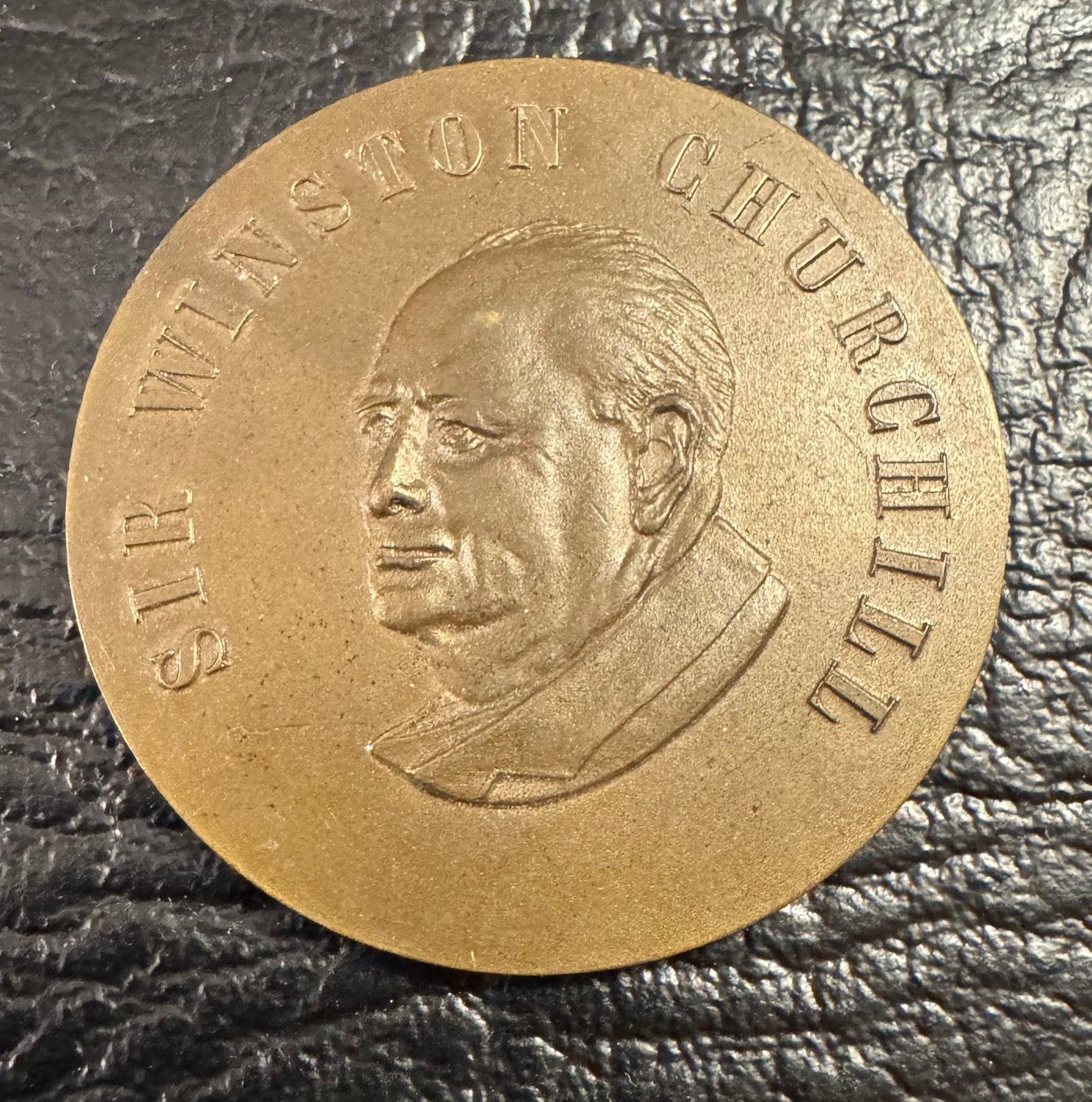 Brons Sir Winston Churchill bronzen medaille penning, Ophalen of Verzenden