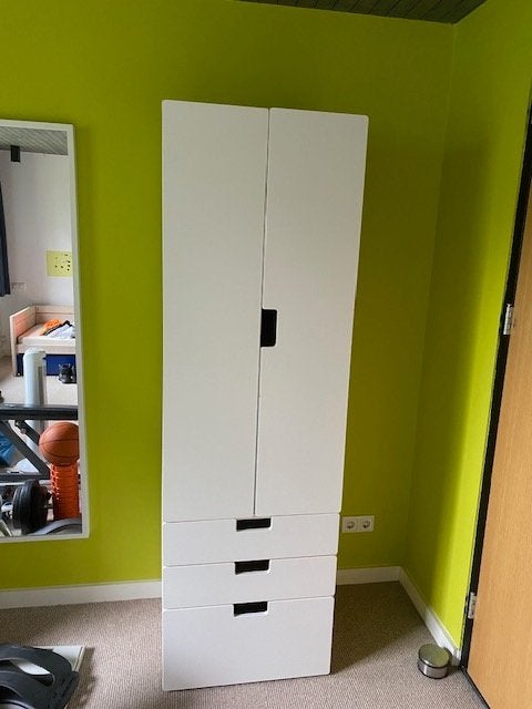 Witte kledingkast kinderkamer : h193; b 60; d 51, Kinderen en Baby's, Kinderkamer | Commodes en Kasten, Ophalen, Gebruikt, 50 tot 70 cm