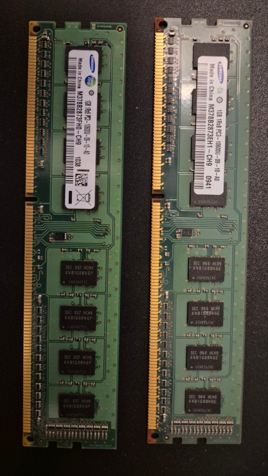 Samsung RAM 1gb, Gebruikt, DDR3, Ophalen of Verzenden, Desktop