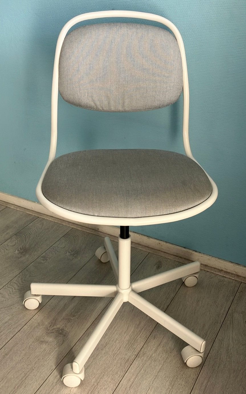 Ikea ÖRFJÄLL Bureaustoel, wit/Vissle lichtgrijs, Ophalen of Verzenden, Gebruikt, Grijs, Bureaustoel