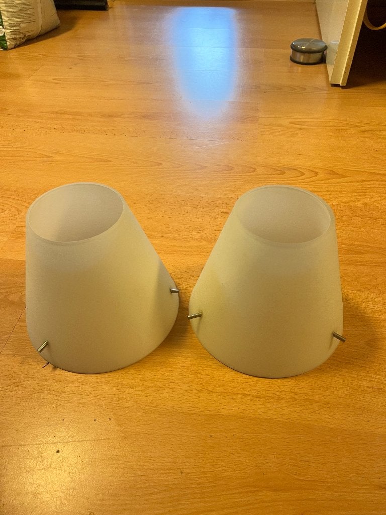 Lampenkappen van melkglas, Huis en Inrichting, Lampen | Lampenkappen, Ophalen, Gebruikt, Wit, Rond