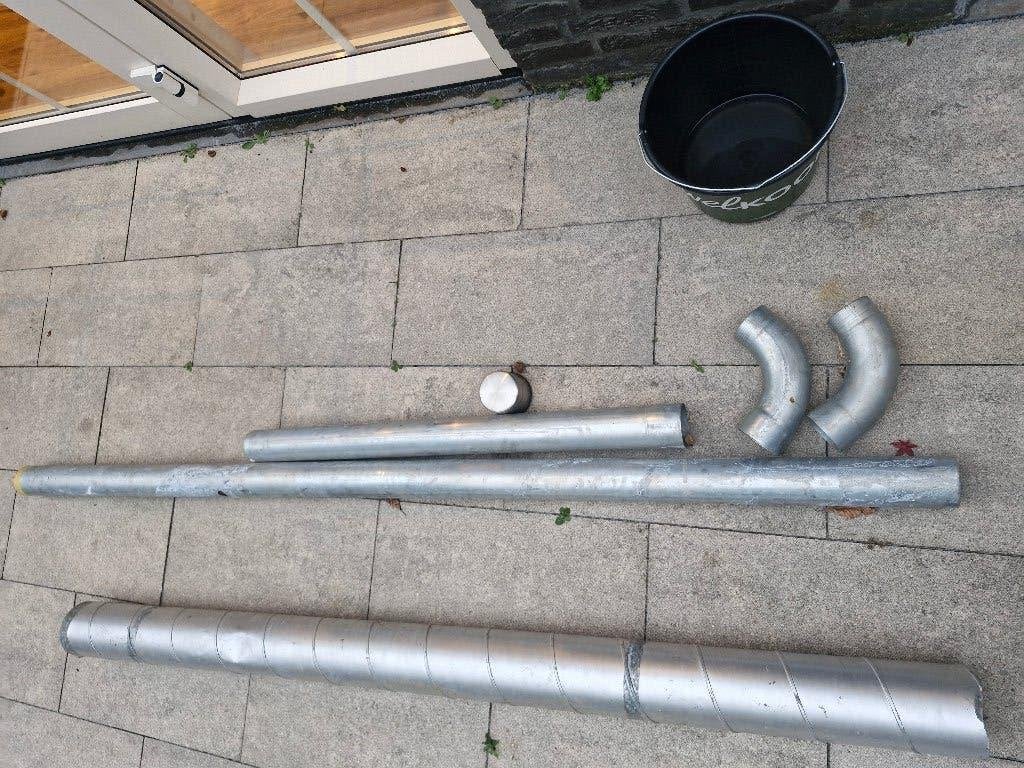 Zinken regenpijp en bocht, Ophalen, Nieuw, Zink, 80 mm of meer