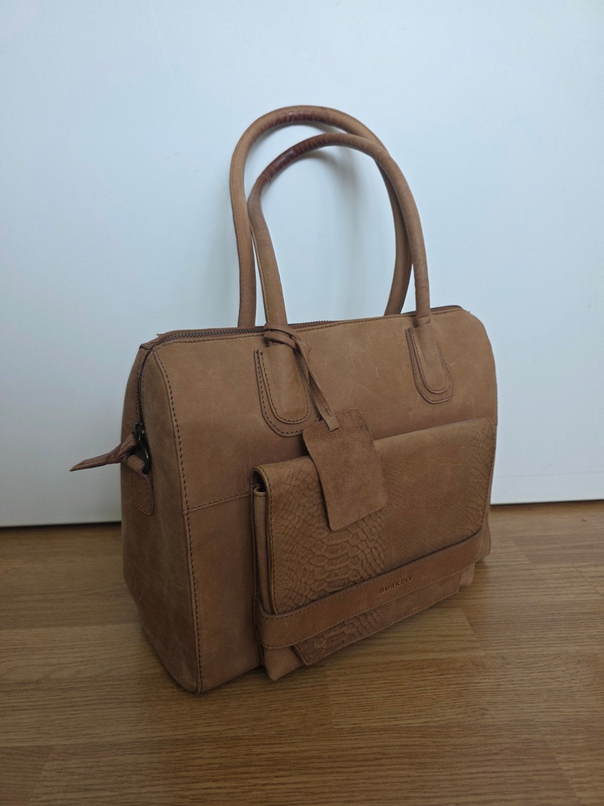 Burkely handtas in bruin leer, Ophalen of Verzenden, Gebruikt, Bruin, Handtas