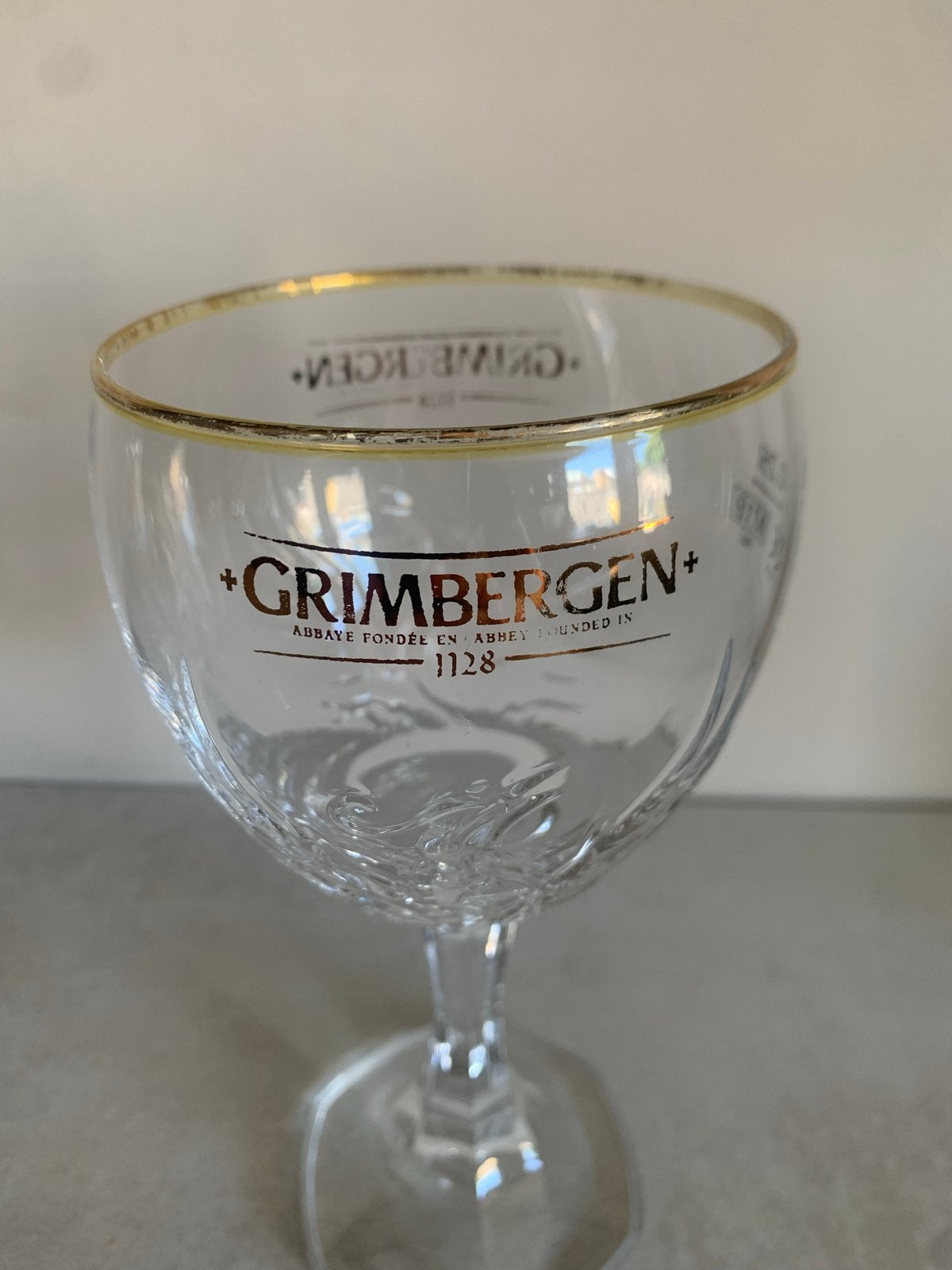 Grimbergen bierglazen - Set van 6, Ophalen, Zo goed als nieuw, Overige merken, Glas